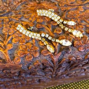 Faux Diamond and Gold Color Earrings